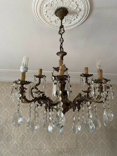 Lampadario ottone gocce - lampadario,