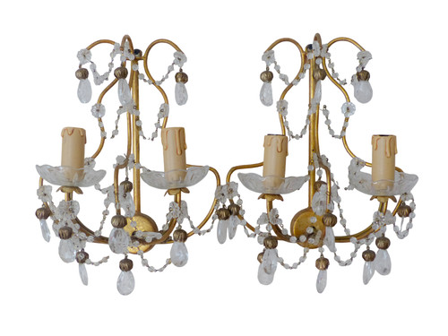 Coppia applique vintage gabbia